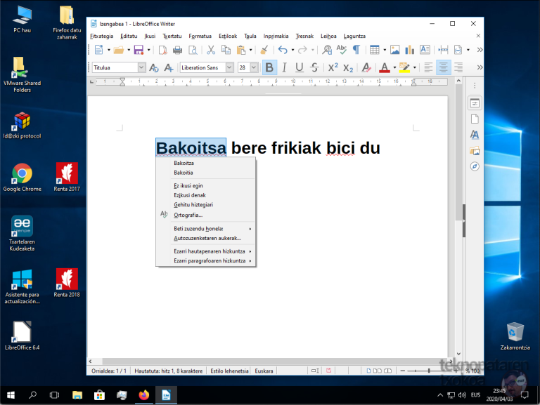 Denborapasa teknologiko produktibo euskaltzaleak itxialdirako 6/7: LibreOffice 7 - teknopata.eus