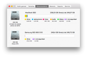 MacBookPro ezaugarriak SSD  
